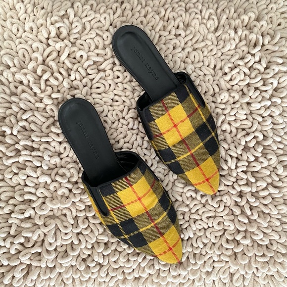 Jenni Kayne mules in flannel tartan plaid Yellow size 40 / 10 - Picture 3 of 5